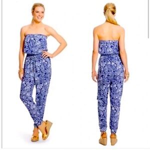 Lilly Pulitzer for target strapless romper blue size medium